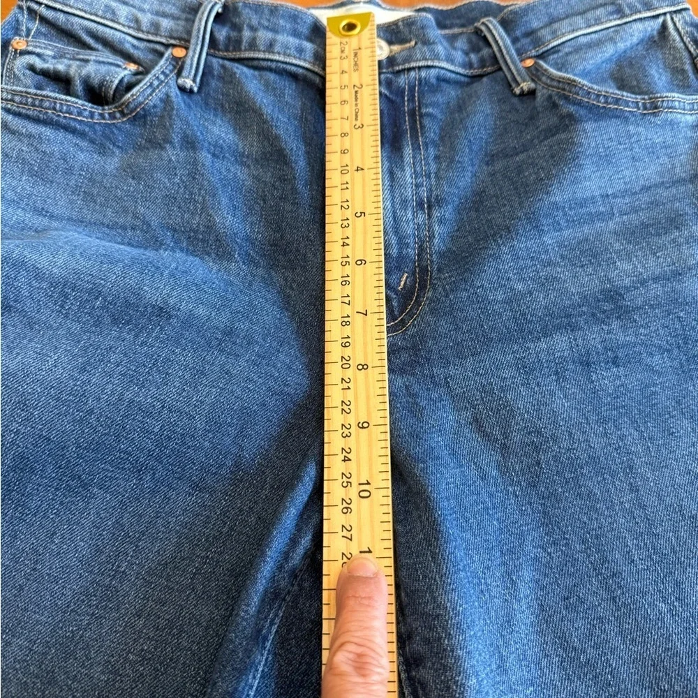 Mother The Wisher Sneak Fray Punch Buggy Denim Jeans 29 Wide Leg Raw Hem Boho